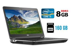Ноутбук Б-клас Dell Latitude E6440 / 14" (1366x768) TN / Intel Core i5-4310M (2 (4) ядра по 2.7 - 3.4 GHz) / 8 GB DDR3 / 160 GB SSD / Intel HD Graphics 4600 / WebCam / DVD-ROM / HDMI / Windows 10 б/в