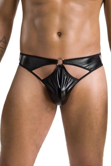 Чоловічі стринги Passion 033 THONG PAUL XXL/XXXL Black, під латекс Sex Aura