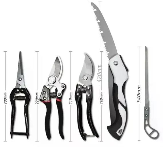 Набір садових інструментів Garden Set SK-5 – секатори, ніж для щеплення, набір для щеплення, інструменти для обрізання дерев і | Зображення 1