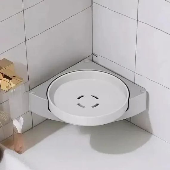 Кутова обертова полиця  для ванної кімнати Multi Functional Rotational Tray | Зображення 2
