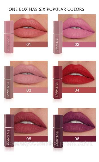 Матовая помада Handaiyan Velvet Matte Lipstick 06 Plum | Зображення 3