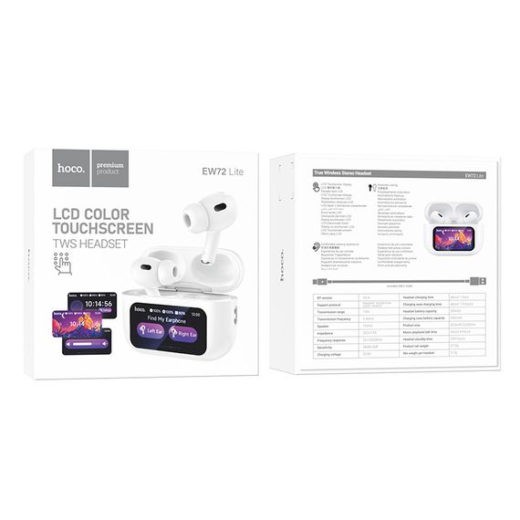 Бездротові TWS навушники Hoco EW72 Lite Soar with Touch Screen White | Зображення 3