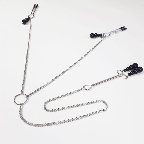 Зажимы Art of Sex Nipple and clit clamps Black Pearl Черные One Size | Зображення 1