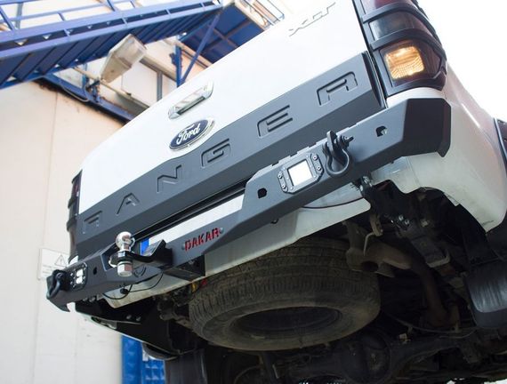 Усиленный задний бампер Dakar Чёрный, под сенсор, с подсветкой для Ford Ranger 2011-2022 гг | Зображення 1