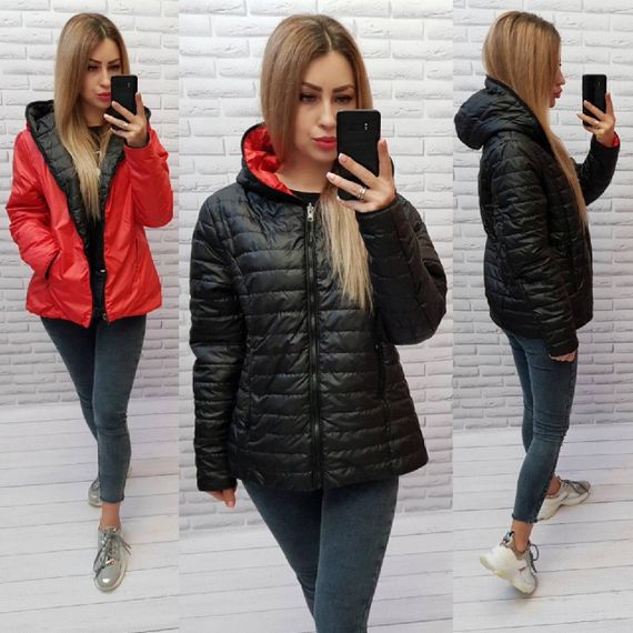 Куртка двостороння, арт.185, чорний / червоний | Зображення 3