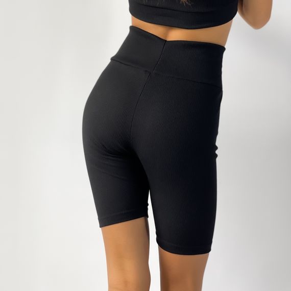 Велосипедки Baysho Рубчик, Черный, XS | Зображення 2