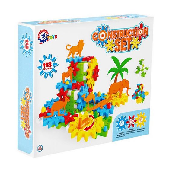 Детский набор конструктора "Шестерни с животными" 3763TXK 118 деталей