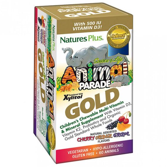 Вітамінно-мінеральний комплекс Nature's Plus Animal Parade Gold 60 Chewable Tabs Cherry, Orange, Grape flavors