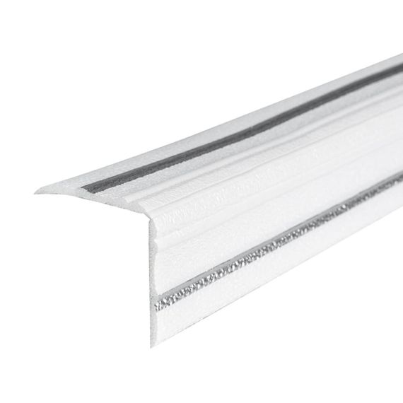 Плінтус РР самоклеючий 2300х140х4мм Білий з сірою смужкою (D) SW-00001809 | Зображення 1