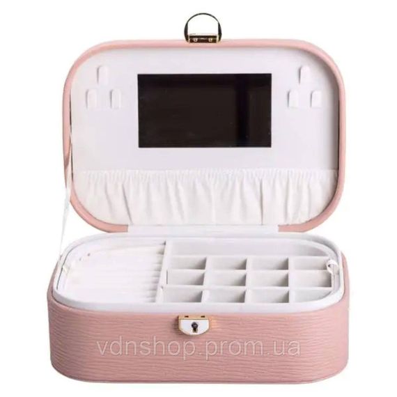 Скринька для прикрас з еко шкіри 2 яруси із замком органайзер для ювелірних виробів HP-5-1P