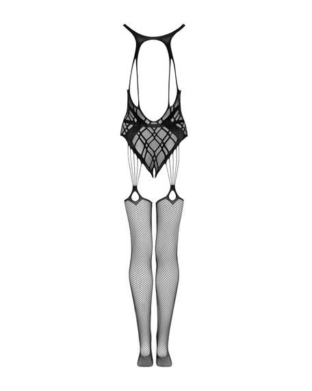 Бодістокінг Obsessive Bodystocking G324 S/M/L black, силуетний малюнок | Зображення 5