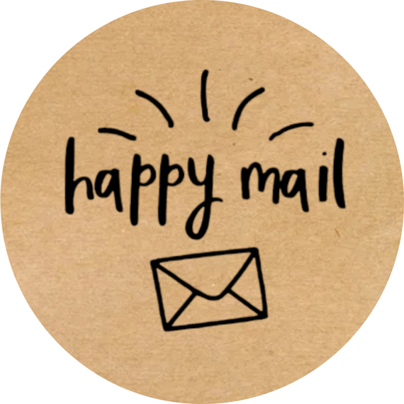 Этикетка круглая крафт "Mail 03", Диаметр 50 мм, 250 шт/рулон, Viskom