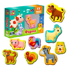 Набор магнитов MAXI "Ферма" Vladi Toys VT3106-24, 17 шт