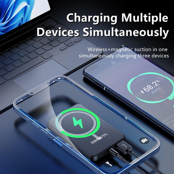 Power bank беспроводной XIYT Y211 / быстрая зарядка / Magsafe / Magnetic / 22.5W + 15W / 10000 mAh | Зображення 3