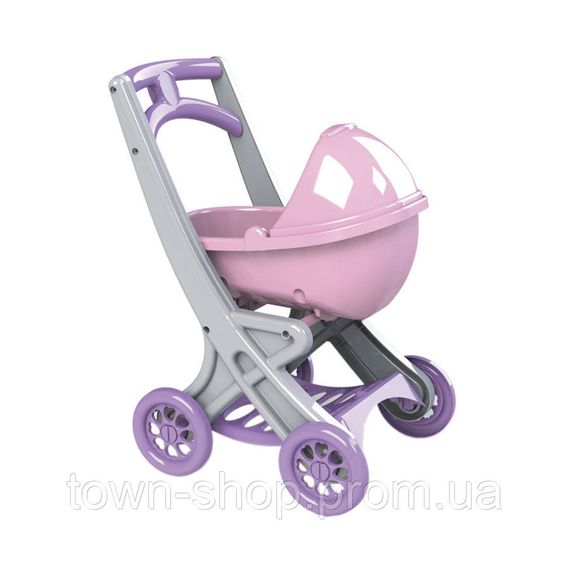 Коляска для кукол с люлькой Doloni Toys 0121/04 Серо-розовая