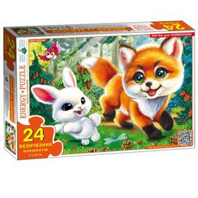 Детский пазл "Лисенок и Зайчик" 88342, 24 больших элемента