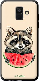 Чохол на Samsung Galaxy A6 2018 Єнотик з кавуном "4605b-1480-2448"