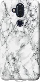 Чехол на Nokia 8.1 Мрамор белый из силикона FCh_043113