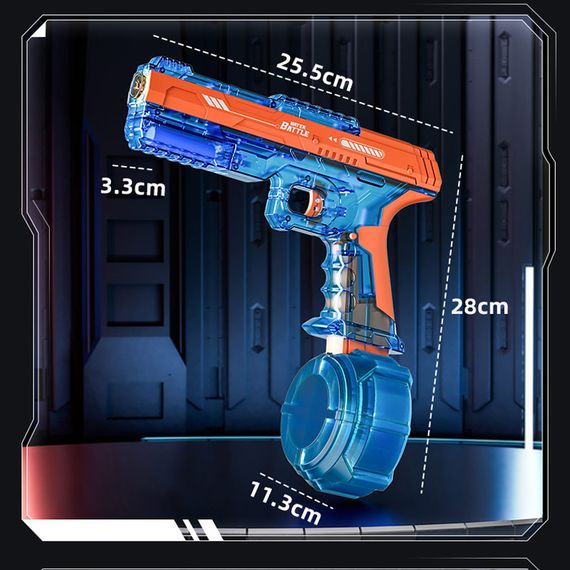 Водяний акумуляторний пістолет Water Gun 66-35 (500ml) with lithium battery Blue / Orange | Зображення 7