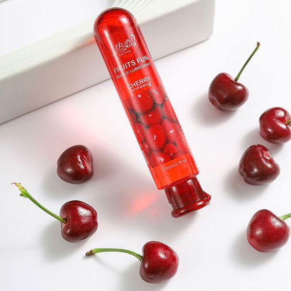 Їстівний лубрикант Fall in love Вишня на водній основі Babydoll 80 мл. Бордовий 464559 | Зображення 3
