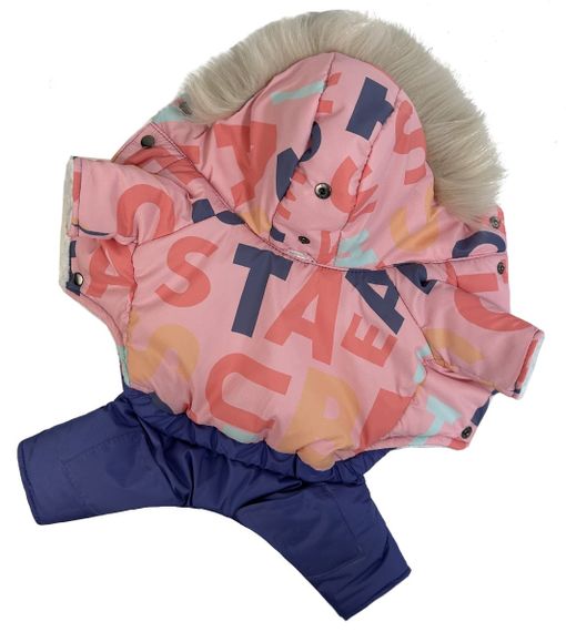 Зимовий комбінезон на хутрі літери рожевий AM-31 | Зображення 3