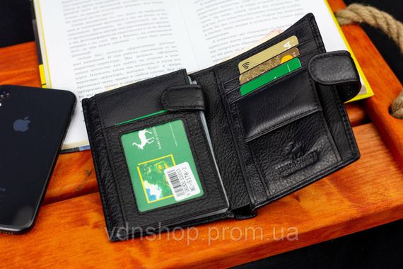 Черный мужской кошелек вертикального типа из натуральной кожи под документы Marco Coverna MC-5176-1 | Зображення 8
