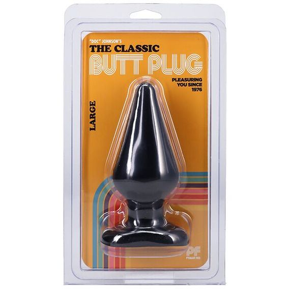 Анальна пробка Doc Johnson Smooth Classic Large - Black, макс. діаметр 5,7 см | Зображення 1