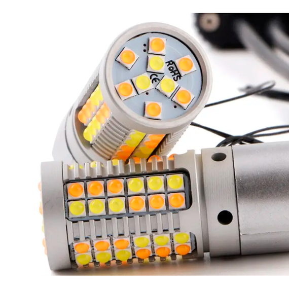 Автолампа Terra 3157, цоколь W2.5x16q, 3030 х 69 smd, белый и желтый, 12-24V | Зображення 2