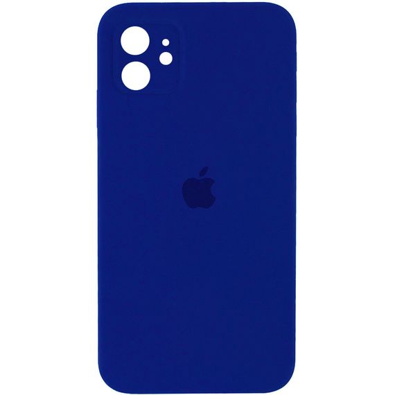 Чехол Silicone Case Square Full Camera Protective (AA) для Apple iPhone 11 (6.1") Синій/ Deep navy
