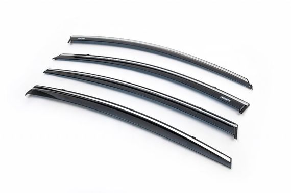 Ветровики с хромом (4 шт, Niken) для Hyundai Elantra 2015-2020 гг | Зображення 2