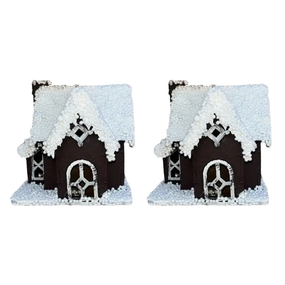 Декоративний новорічний будиночок з дерева (шт) 10×10×10 (см) ялинкова підвіска Коричневий 8066770909