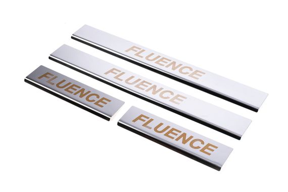 Накладки на пороги Carmos V1 (4 шт., нерж.) для Renault Fluence 2009-2024 гг