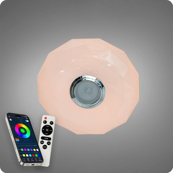 Люстра світлодіодна 517 Dlight RGB з пультом і  колонкою 45Вт Білий (02148) | Зображення 2