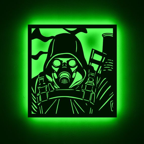 Панно декоративне картина на стіну Сталкер персонаж LED підсвітка 380х400 acr-p000273 | Зображення 4