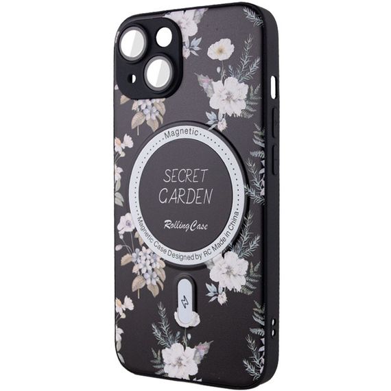 TPU+PC чехол Secret Garden with MagSafe для Apple iPhone 15 (6.1") Black | Зображення 2