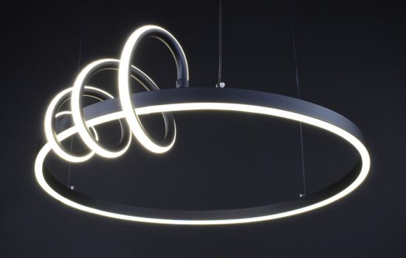 Люстра світлодіодна підвісна LED світильник для квартири на стелю лед 27231 Чорний 20-170х60х60 см. | Зображення 6