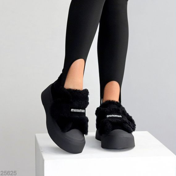 Черные спортивные замшевые зимние автоледи на липучке | Зображення 8