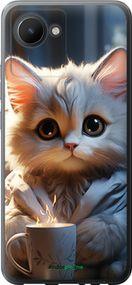 Чохол на Realme C30 Білий кіт "5646u-2700-2448"