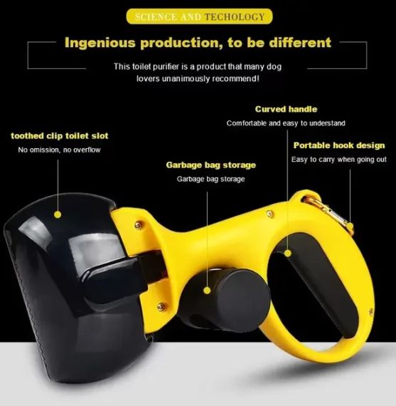 Автоматичний совок для збирання Pooper Scooper Big 27 x 13 x 9 см / Щипці для збирання з карабіном та мішками в комплекті | Зображення 3