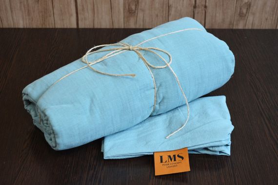 Детское постельное белье Limasso Dubrovnik Muslin Baby 100х150 см Mineral Blue | Зображення 2