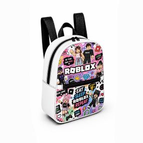 Дитячий міні-рюкзак білий з принтом Roblox для дівчинки 28×24×10 см міні-сумка дитяча (5249)