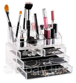 Органайзер для хранения косметики 4DRAWER Акриловый прозрачный настольный ящик - бокс для косметики и бижутерии