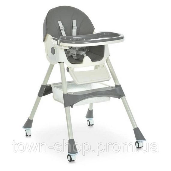 Стульчик для кормления M 6302 Gray складной, 5-ти точечные ремни