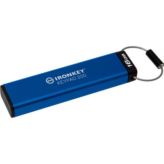 USB флеш накопичувач Kingston 16GB IronKey Keypad 200 Blue USB 3.2 (IKKP200/16GB) | Зображення 3