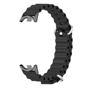 Силіконовий ремінець Mijobs Ocean для фітнес браслета Xiaomi Mi Smart Band 8 - Black