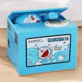 Копилка детская Воришка монет DORAEMON Голубой с белым