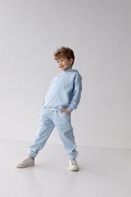 Дитячий спортивний костюм для хлопчика світло-блакитний р.158 439902