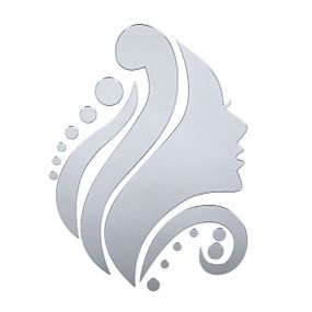 Дзеркальний декор акриловий самоклеючий Обличчя срібло,16шт (D) SW-00002504