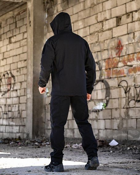 Демісезонний тактичний костюм софтшел SATELIT чорний поліція ПП8056 | Зображення 3