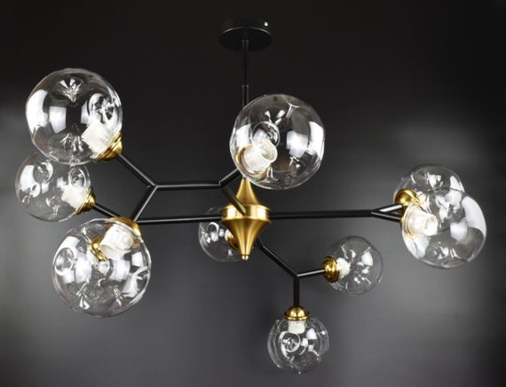 Люстра стельова на 10 лампочок 26559 Чорний 50-90х93х110 см. | Зображення 4